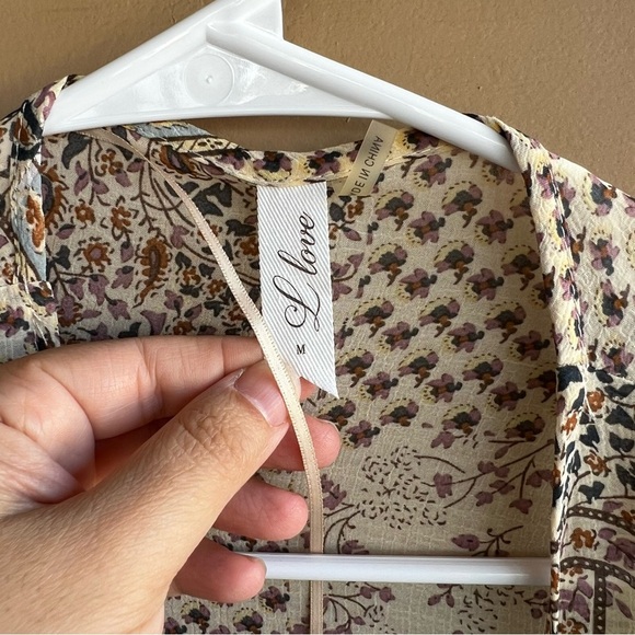 Boho Mixed Printed Kimono - Size M  Lightweight Summer Vacation Resortwear - Picture 3 of 6